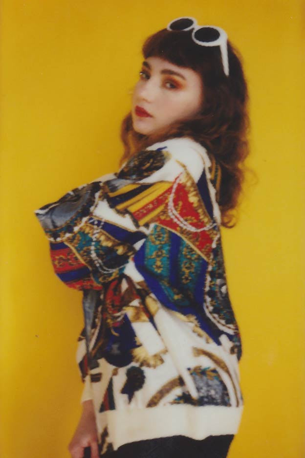female model wearing vintage lightweight jacket