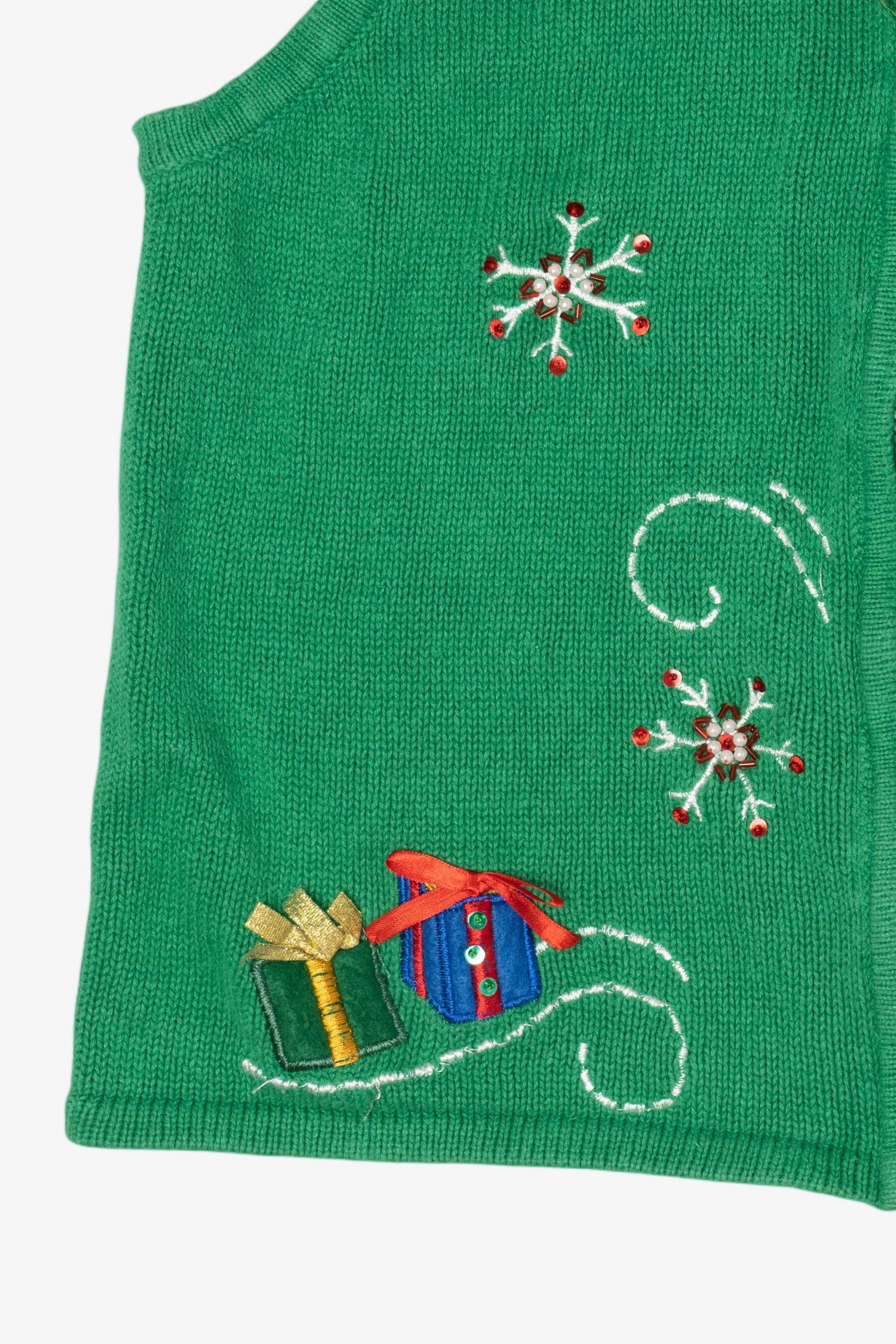 Vintage Green Carly St. Claire Snowmen Christmas Vest (1990s)