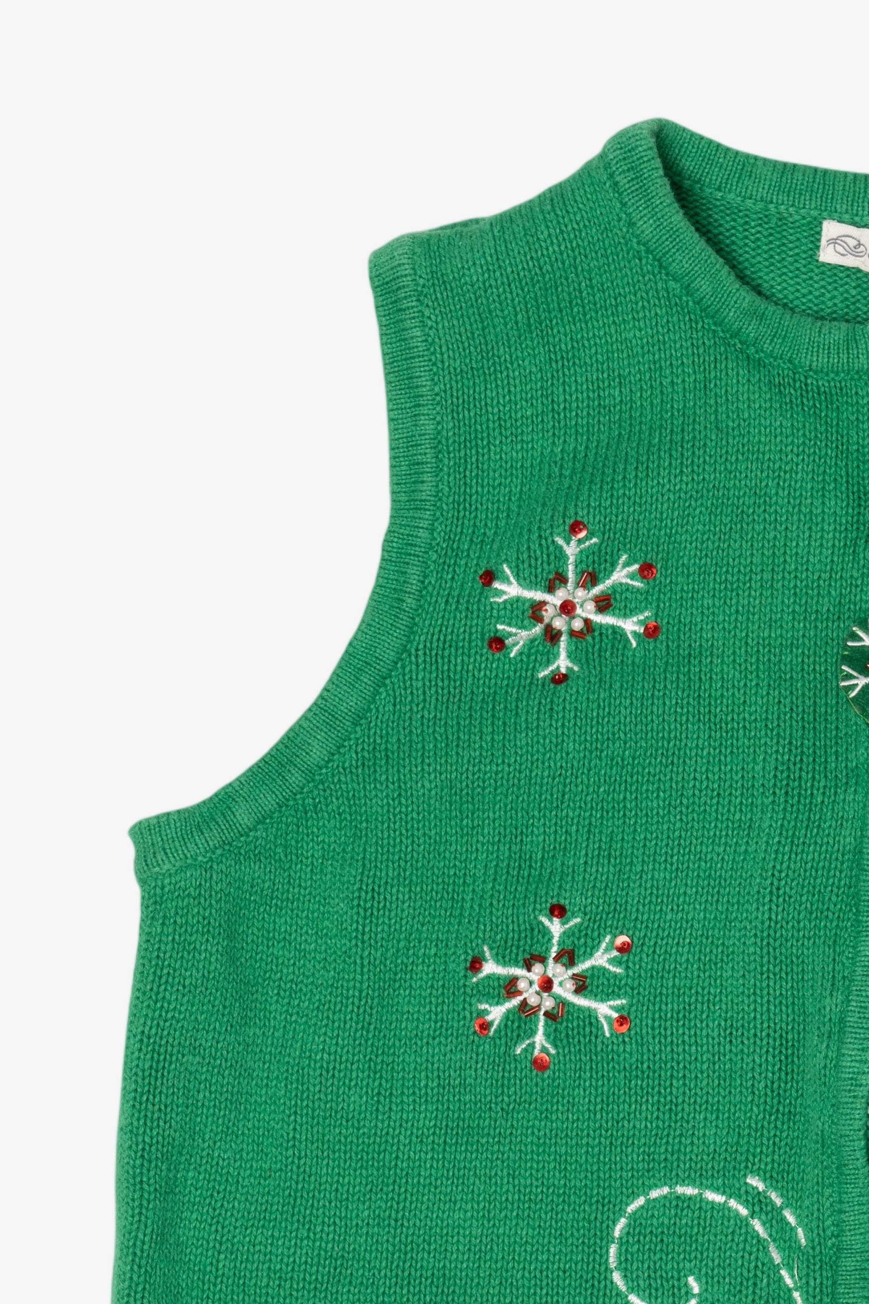 Vintage Green Carly St. Claire Snowmen Christmas Vest (1990s)