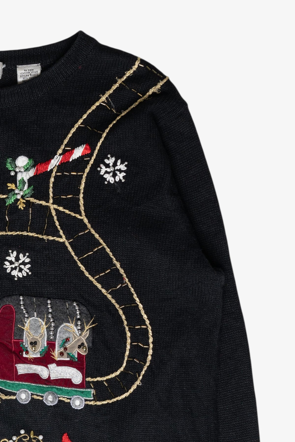 Christmas Train Vintage Ugly Cardigan (2000s)