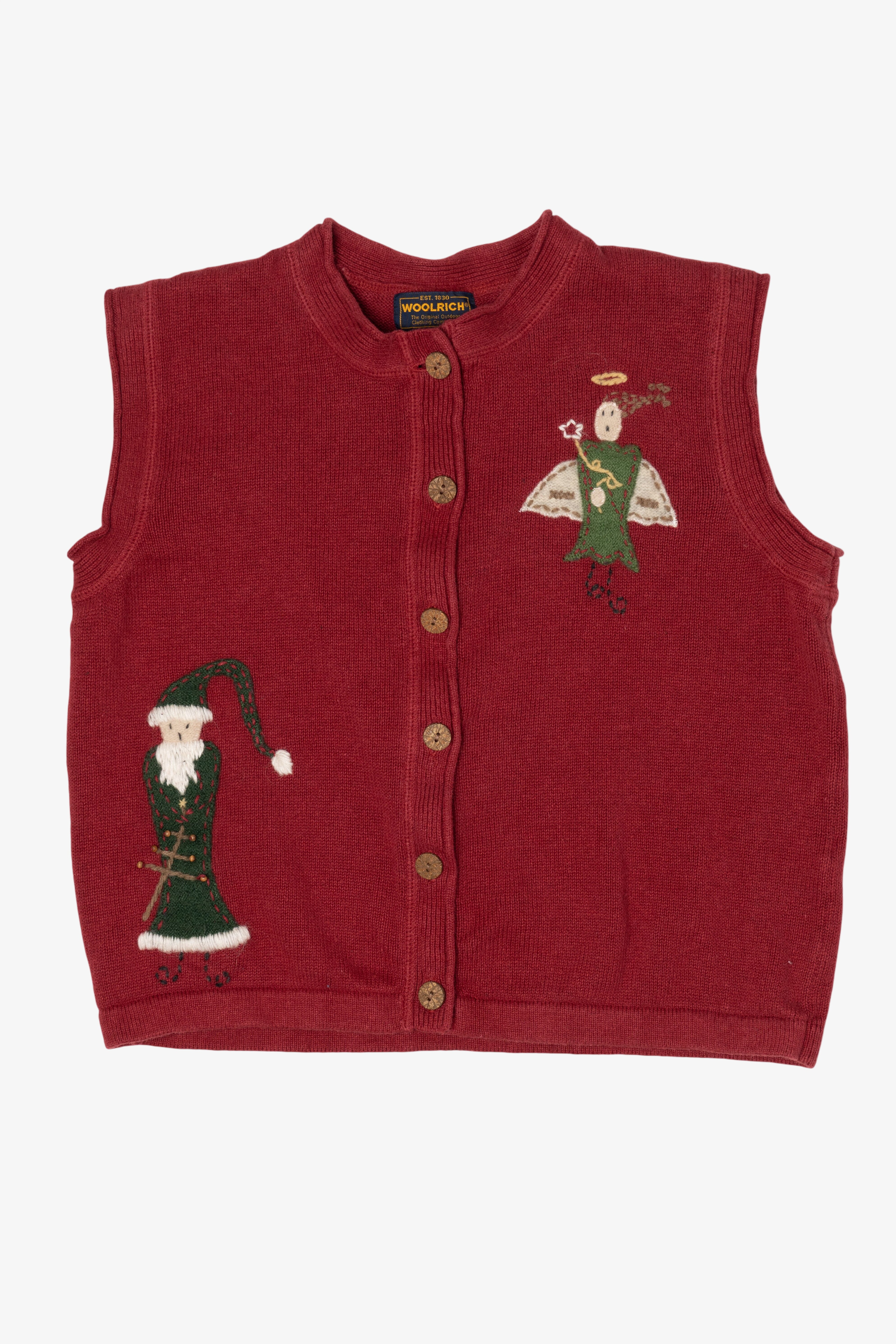 Vintage Red Woolrich Angels Ugly Christmas Vest (1990s)