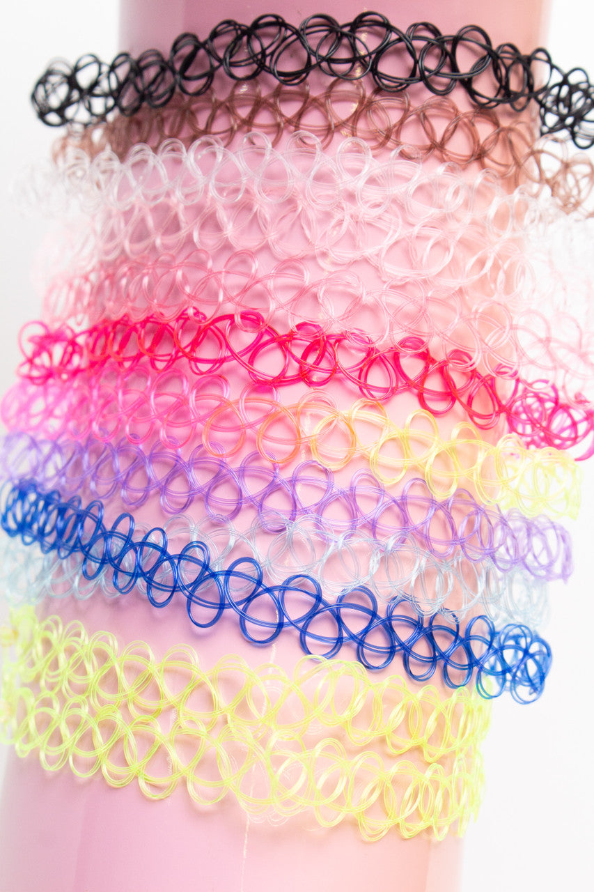 12 Pack Assorted Tattoo Chokers