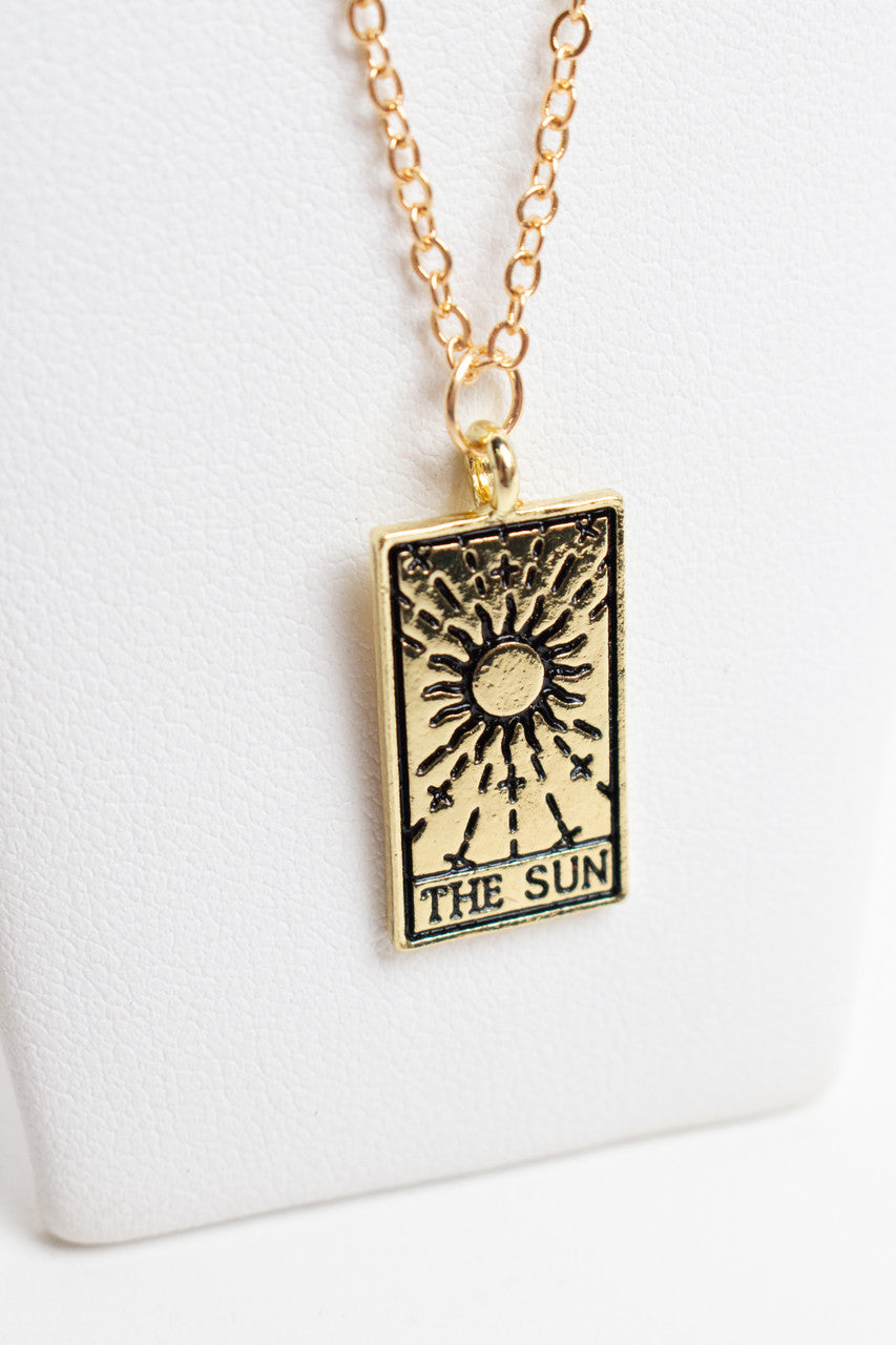 Gold Sun Tarot Necklace
