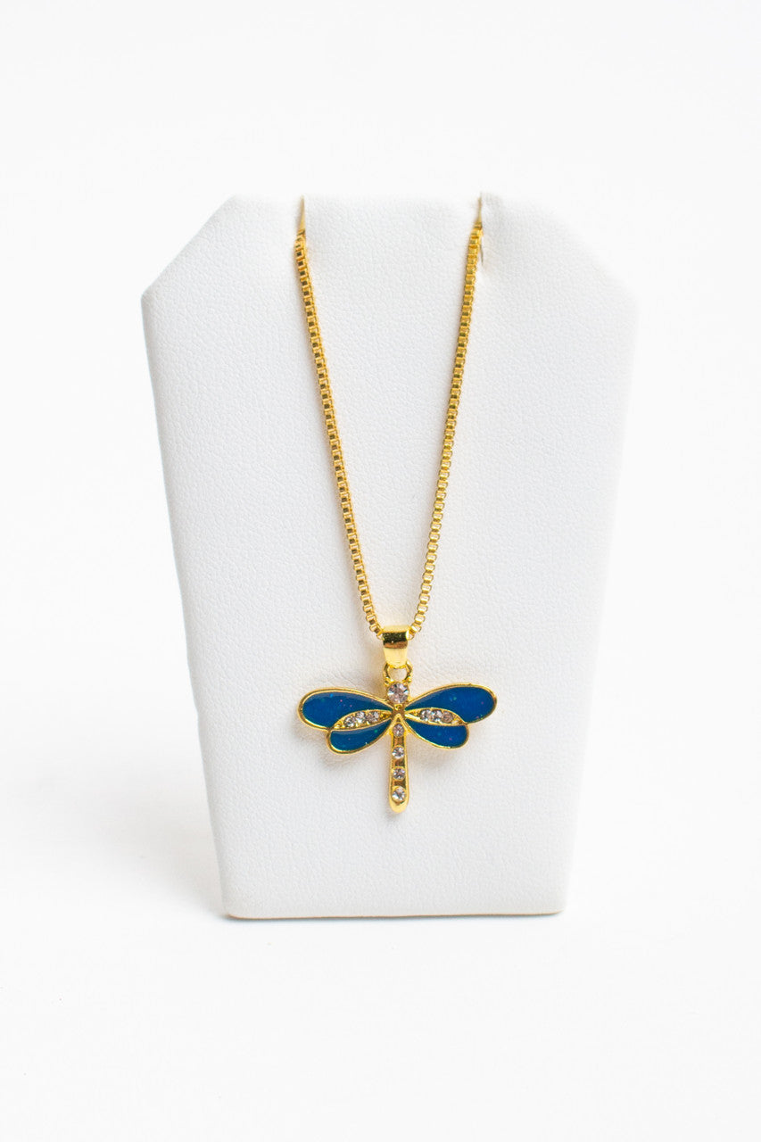Blue Dragonfly Necklace