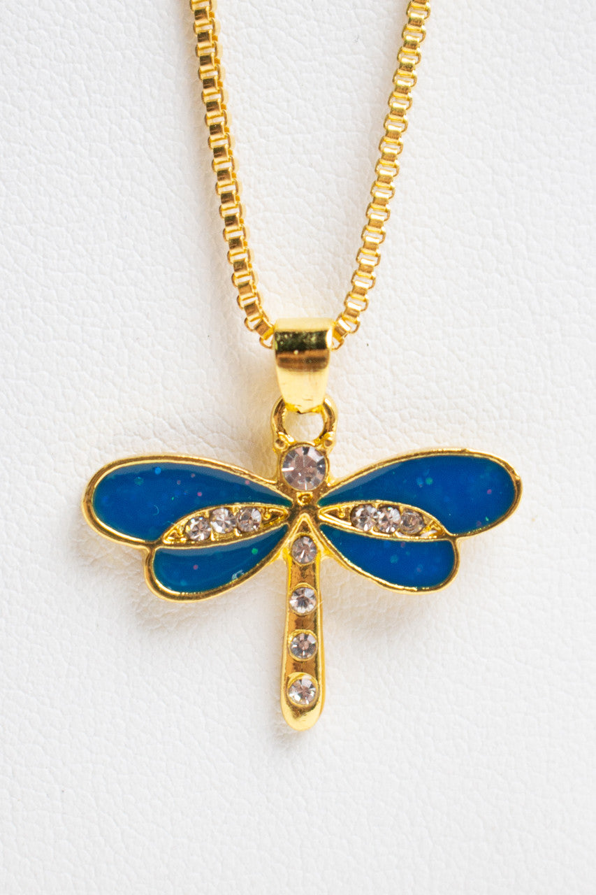 Blue Dragonfly Necklace