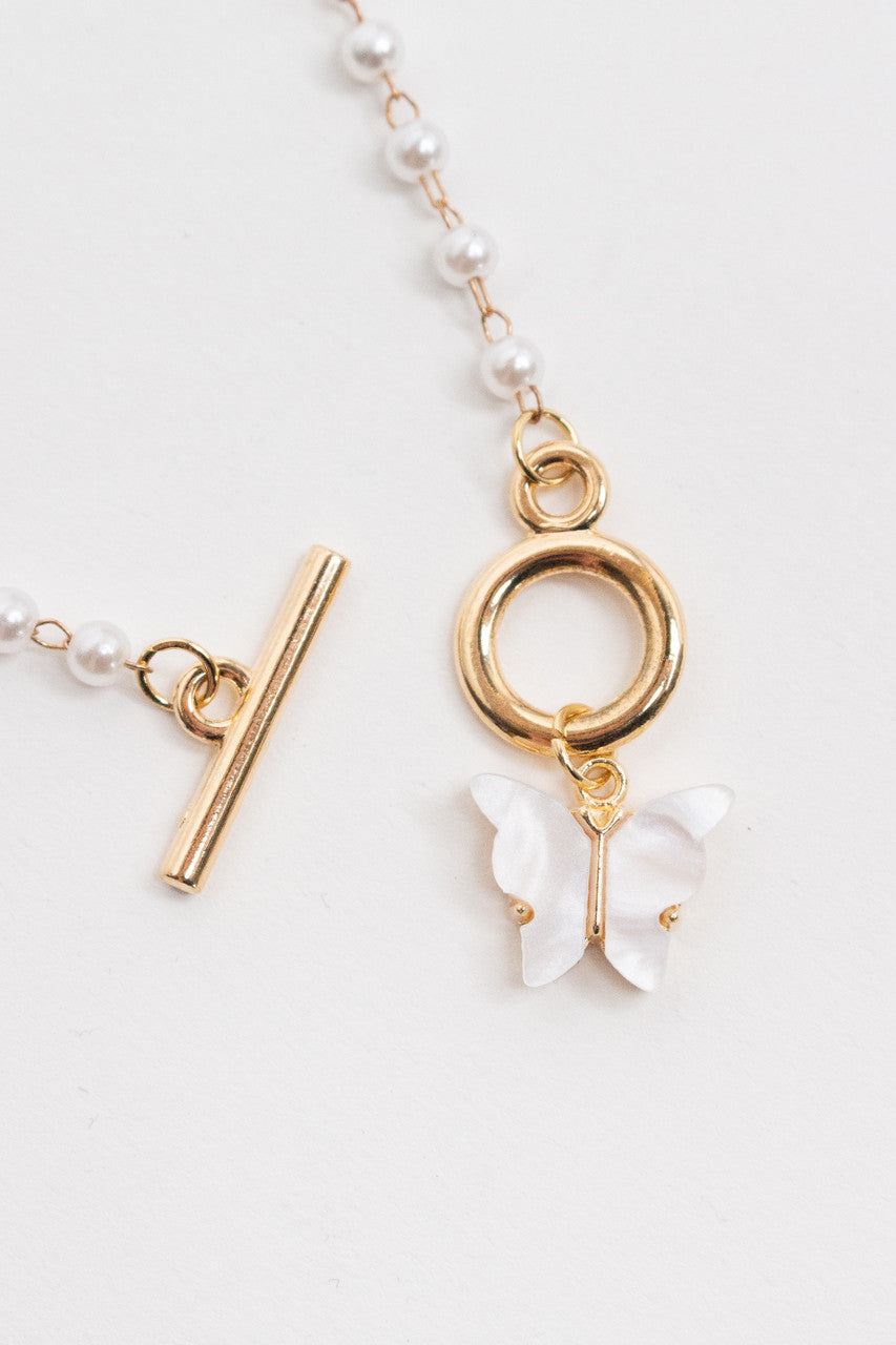 Butterfly Toggle Clasp Necklace