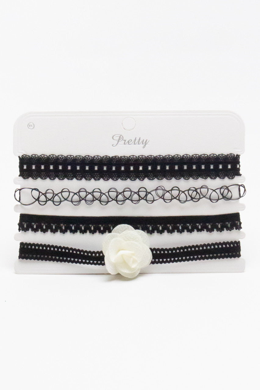 Rose Lace Choker Set