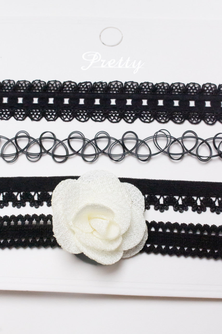 Rose Lace Choker Set