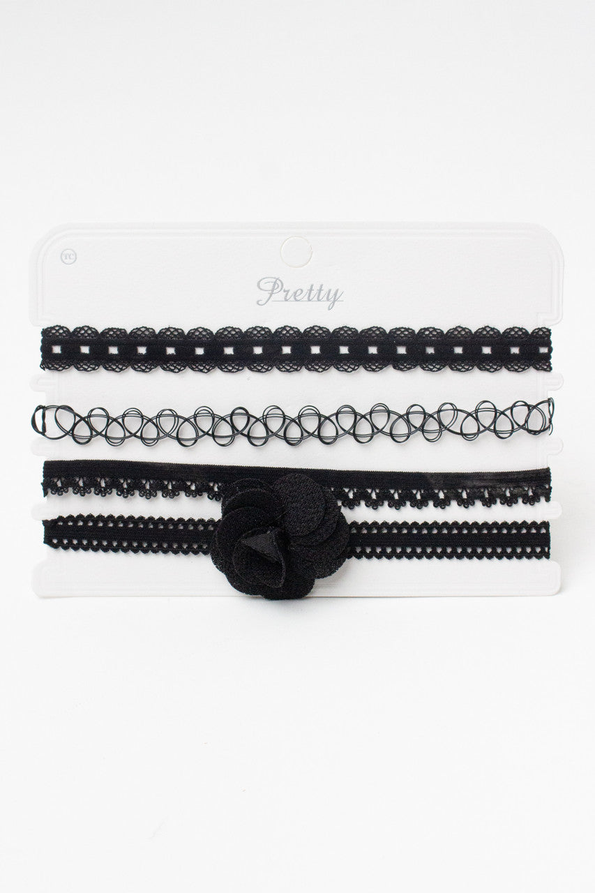 Rose Lace Choker Set