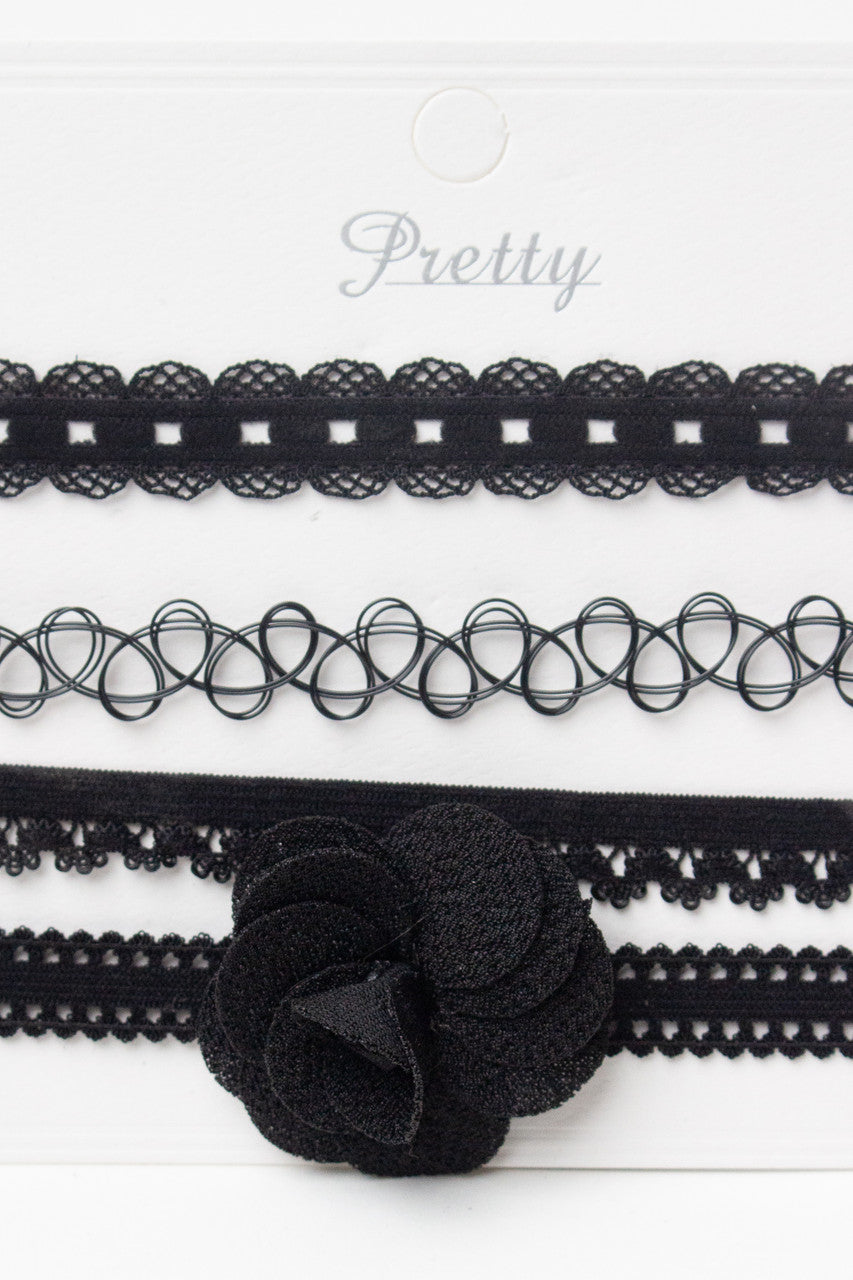 Rose Lace Choker Set