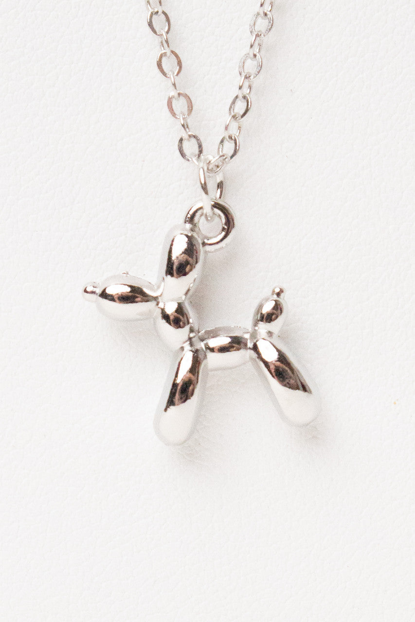 Chrome Balloon Animal Charm Necklace