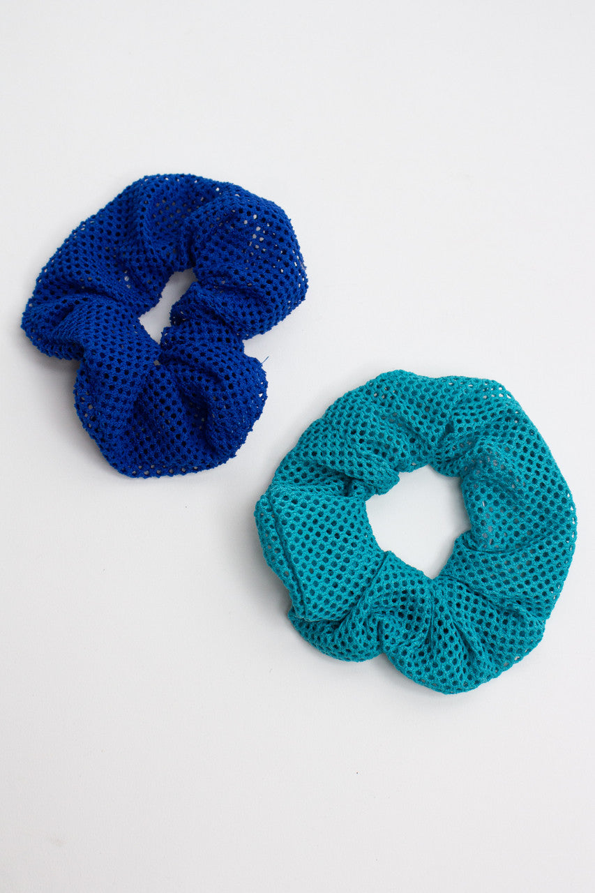 2 Piece Neon Fishnet Scrunchies