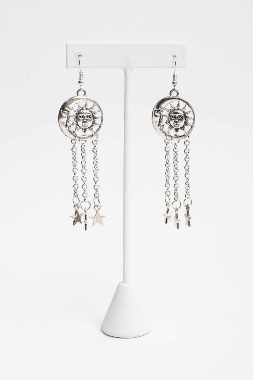 Sun, Moon & Stars Dangle Earrings