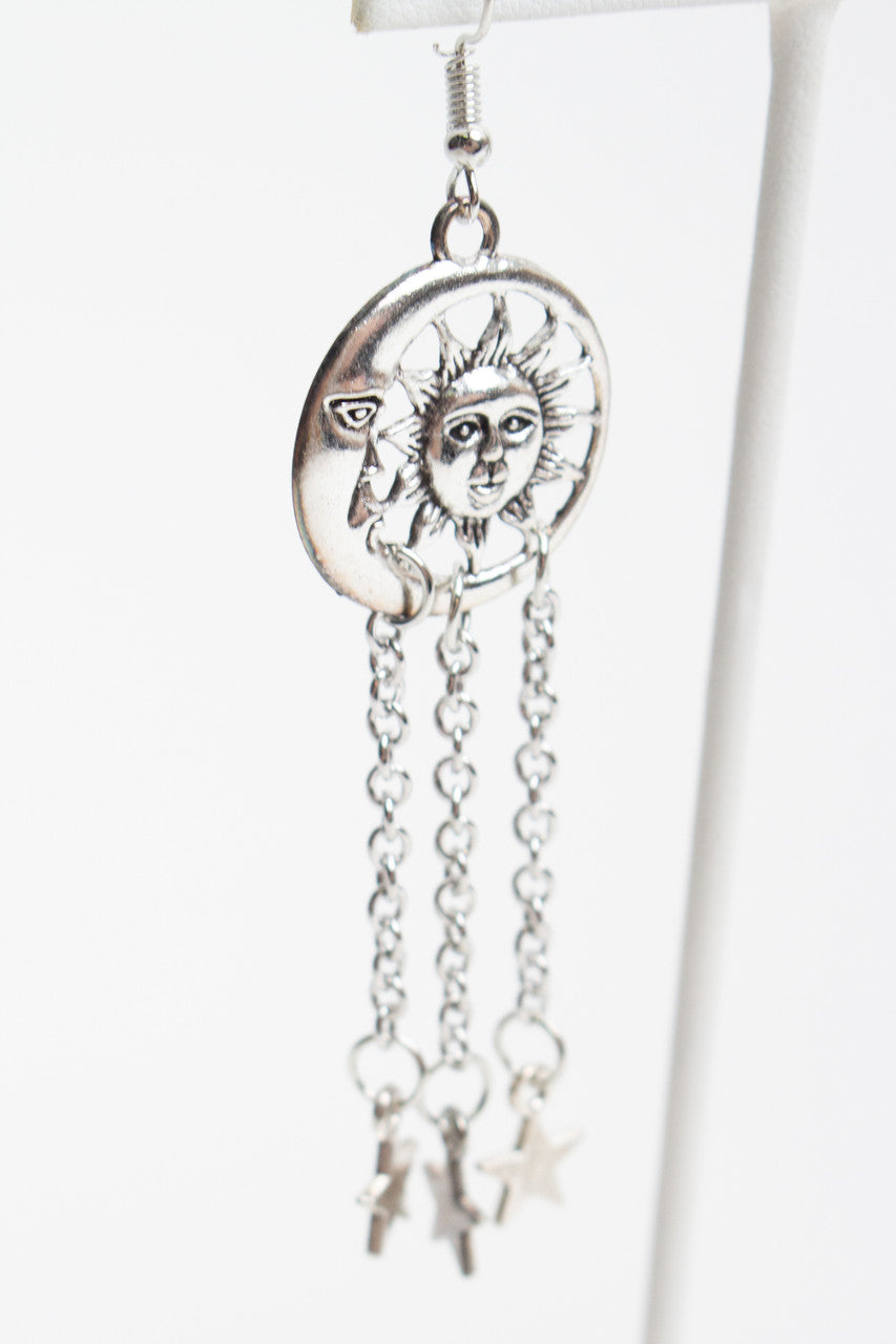 Sun, Moon & Stars Dangle Earrings