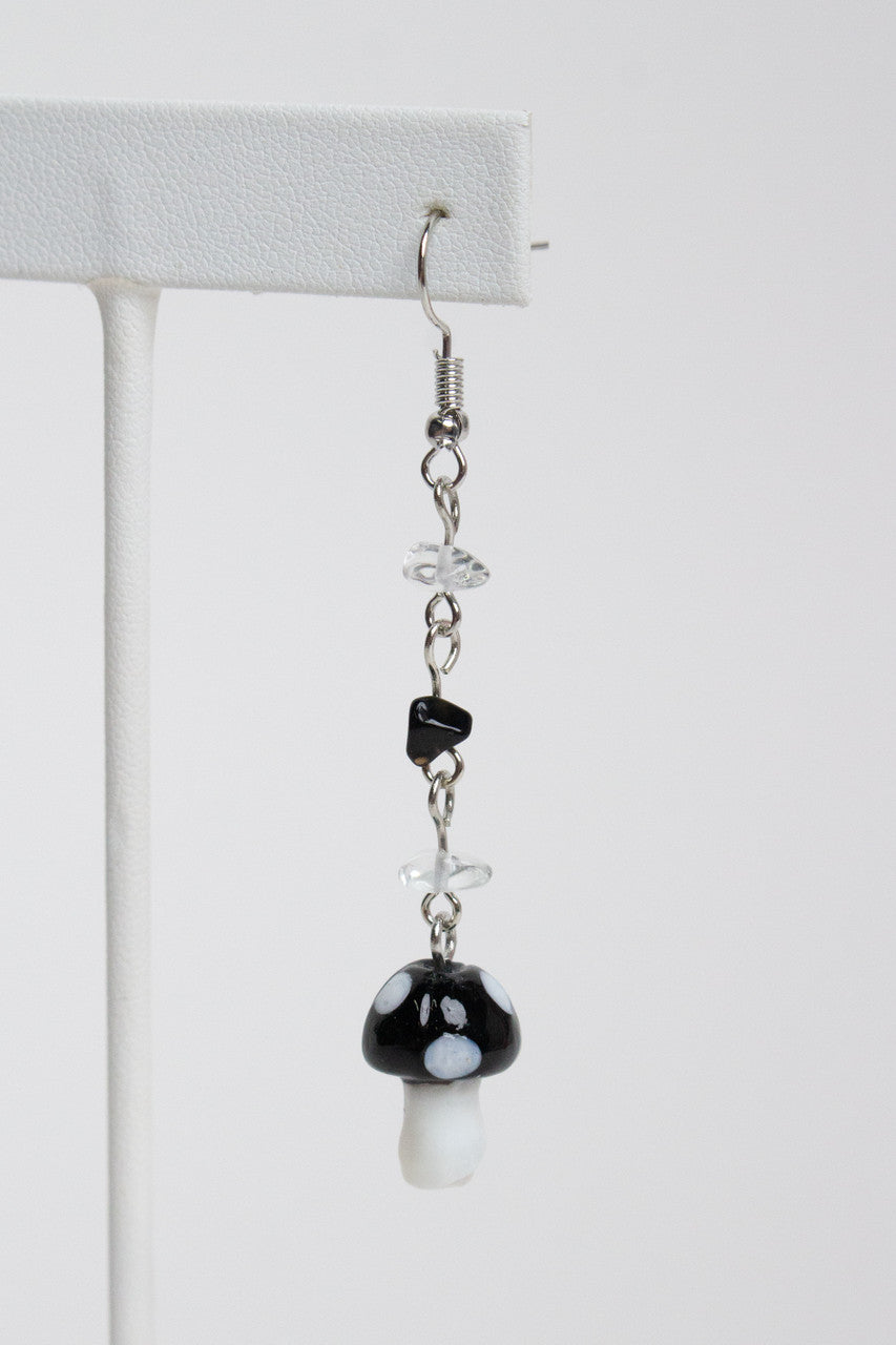 Gemstone Mushroom Earrings