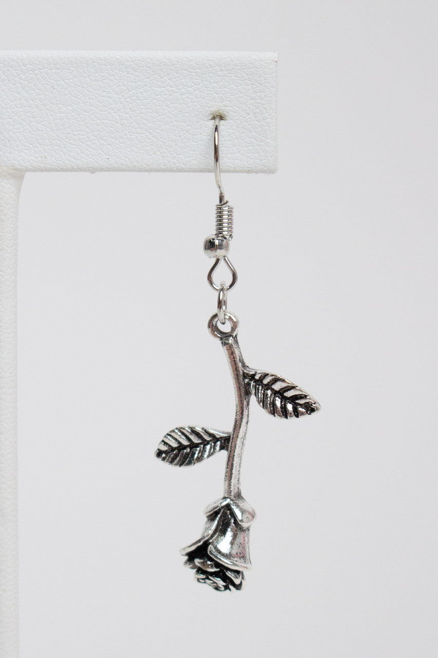 Silver Rose Earrings