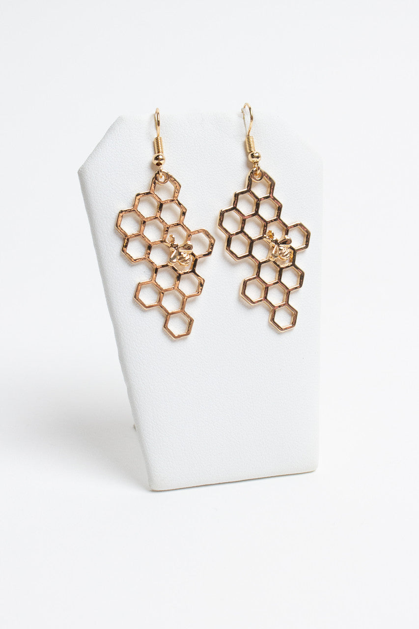 Gold Honeycomb Earrings