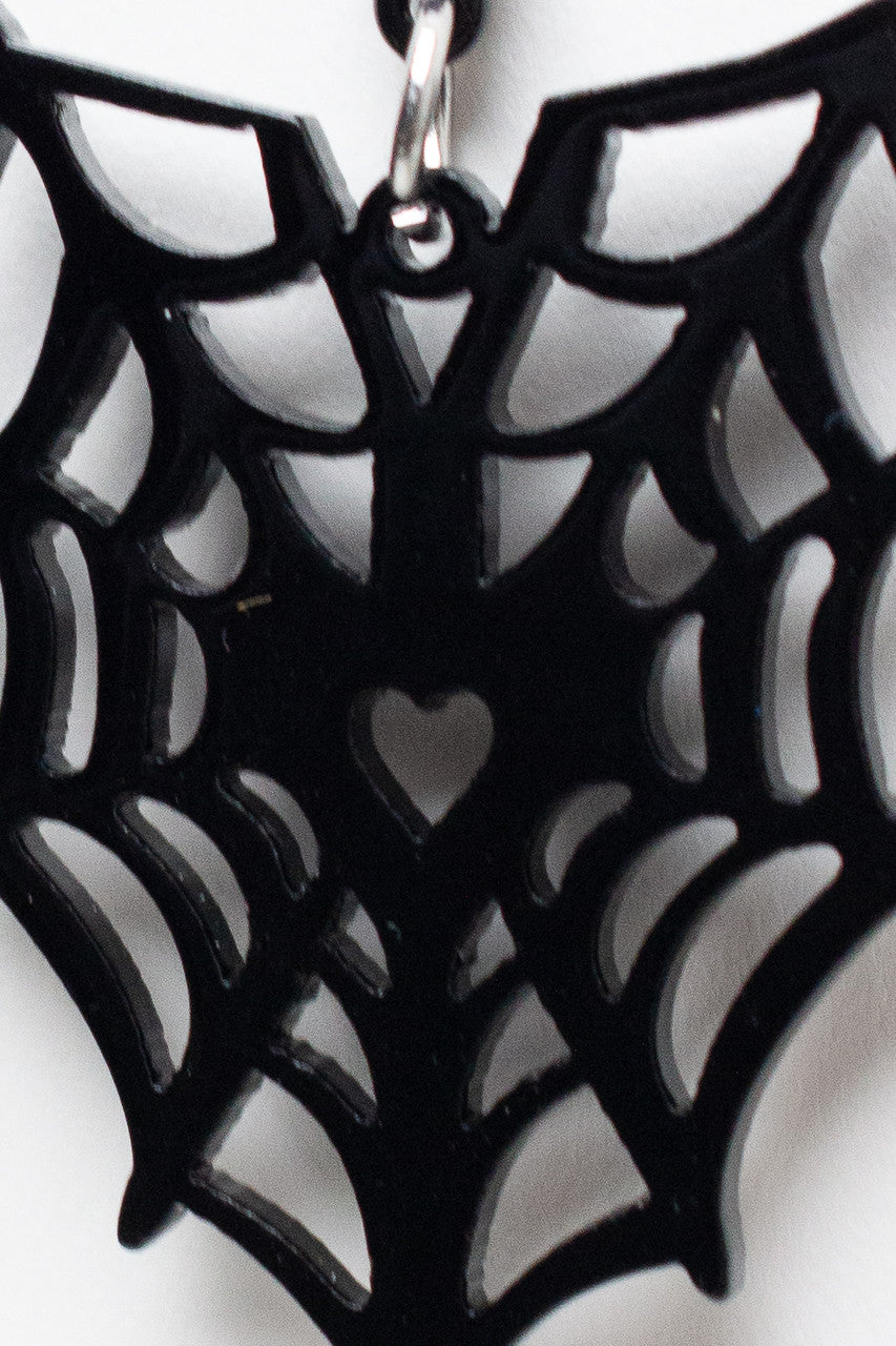 Spiderweb Heart Stud Earrings