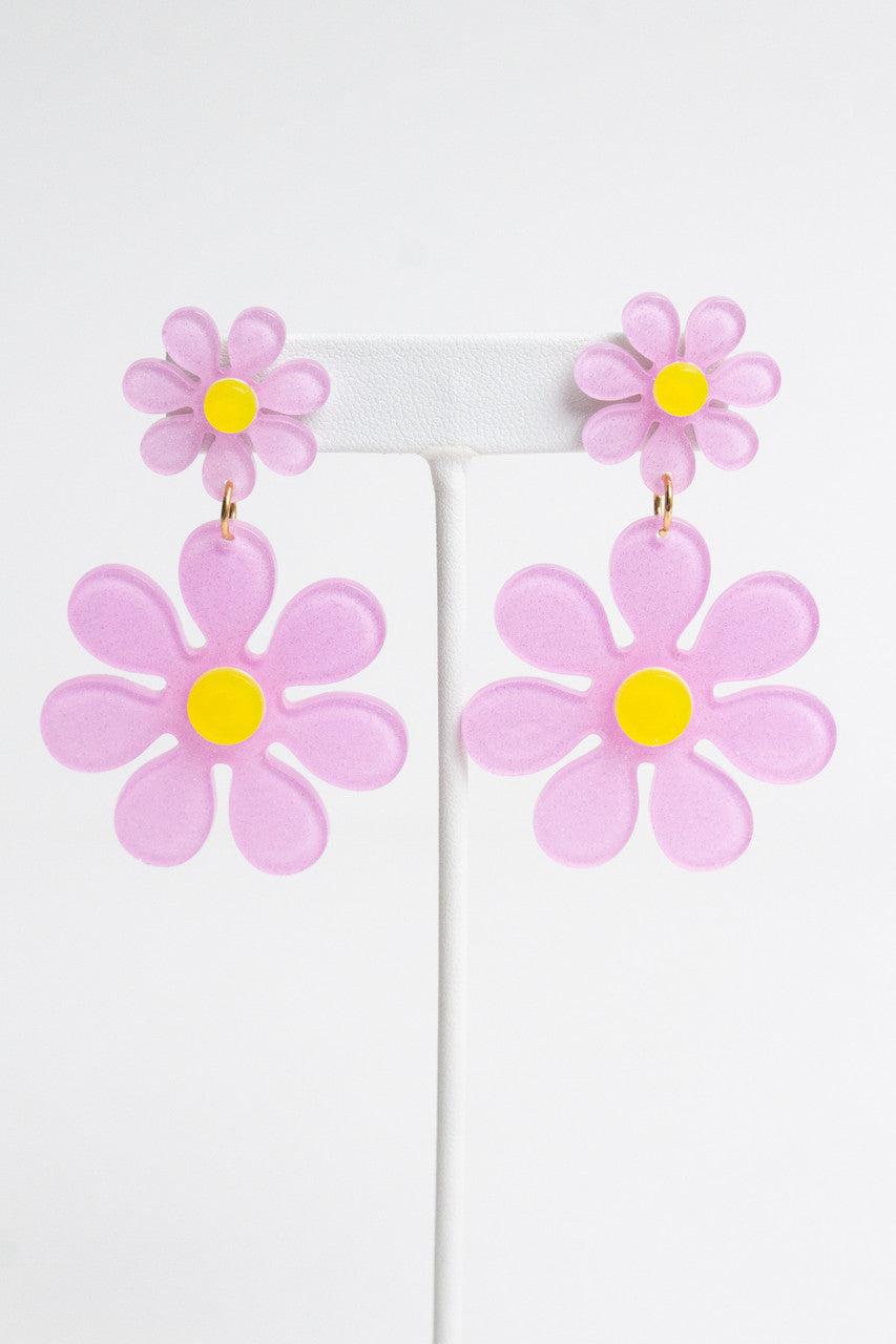 Glitter Daisy Earrings