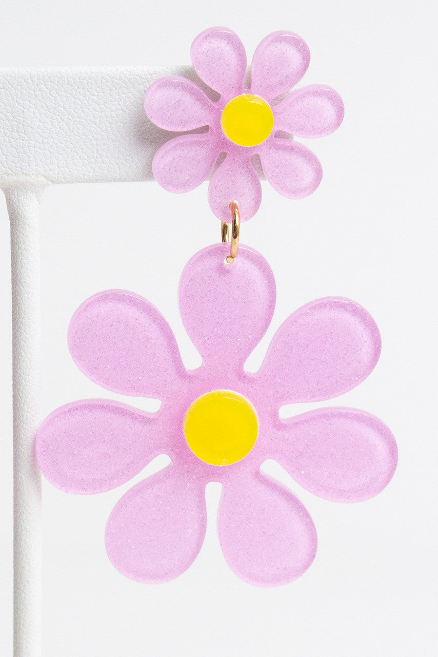 Glitter Daisy Earrings