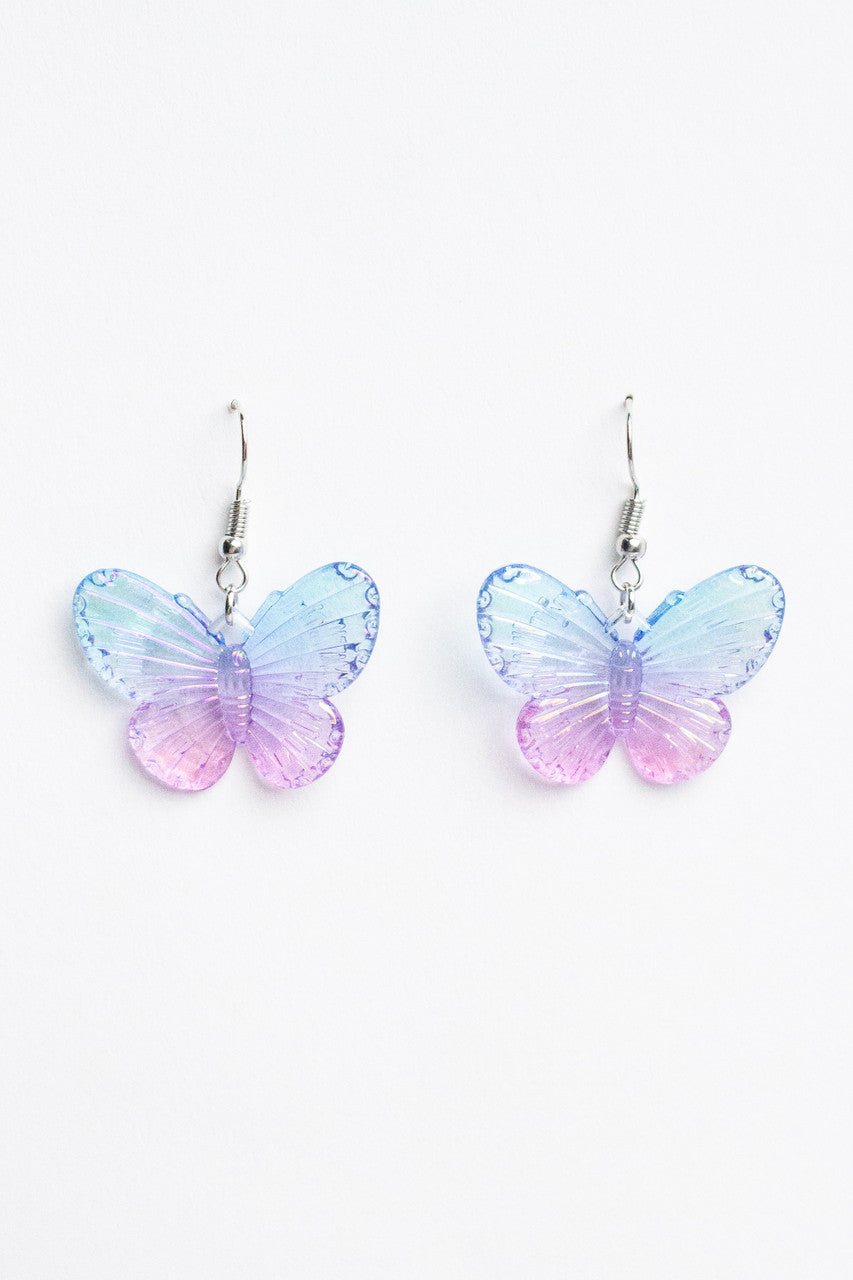 Pastel Iridescent Butterfly Earrings