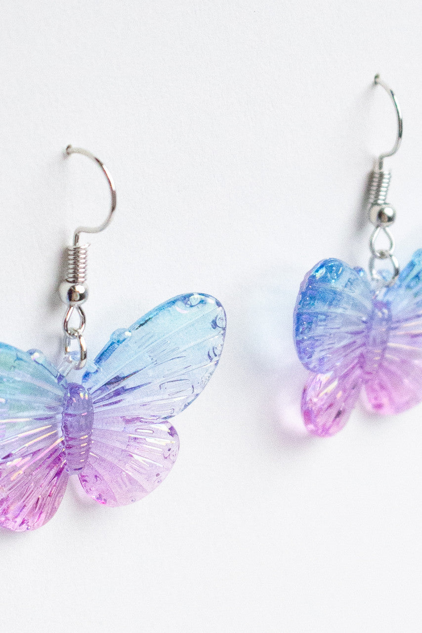 Pastel Iridescent Butterfly Earrings