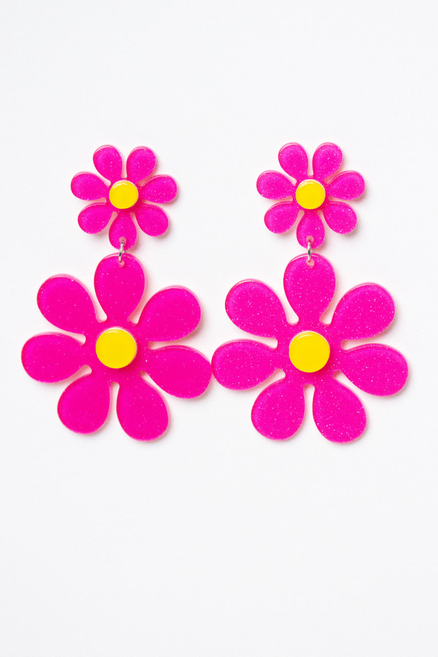 Glitter Daisy Earrings
