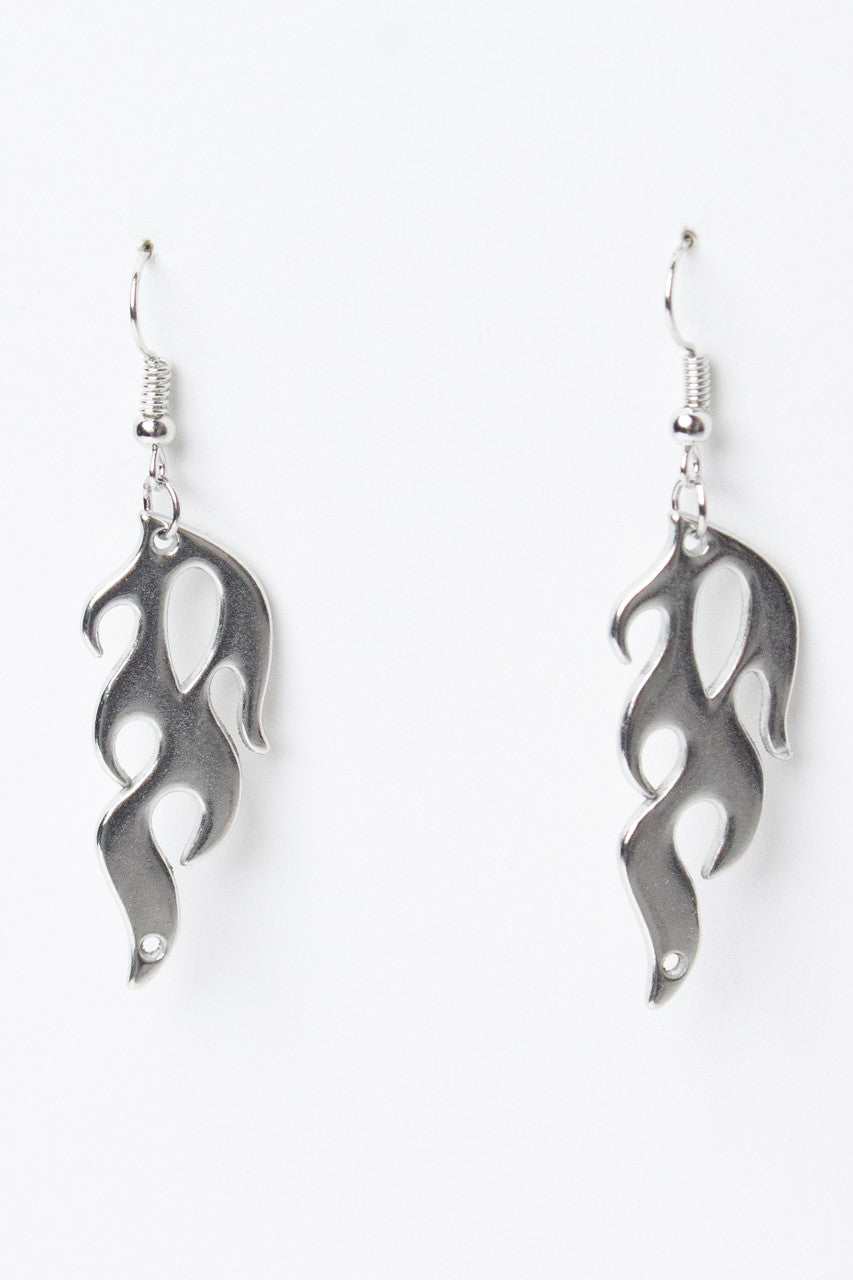 Silver Flame Earrings