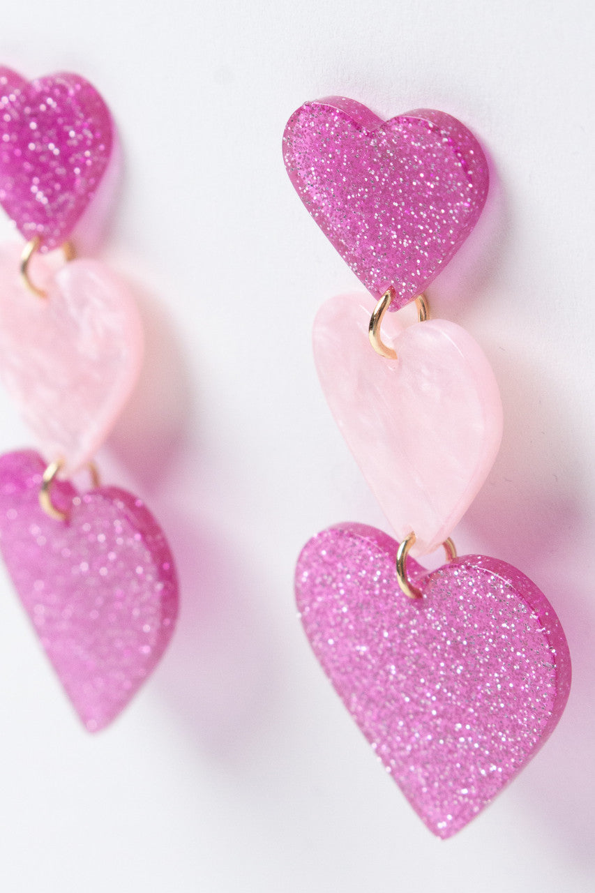 Triple Heart Earrings