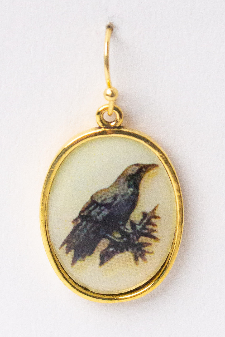 Antique Style Bird Portrait Earrings
