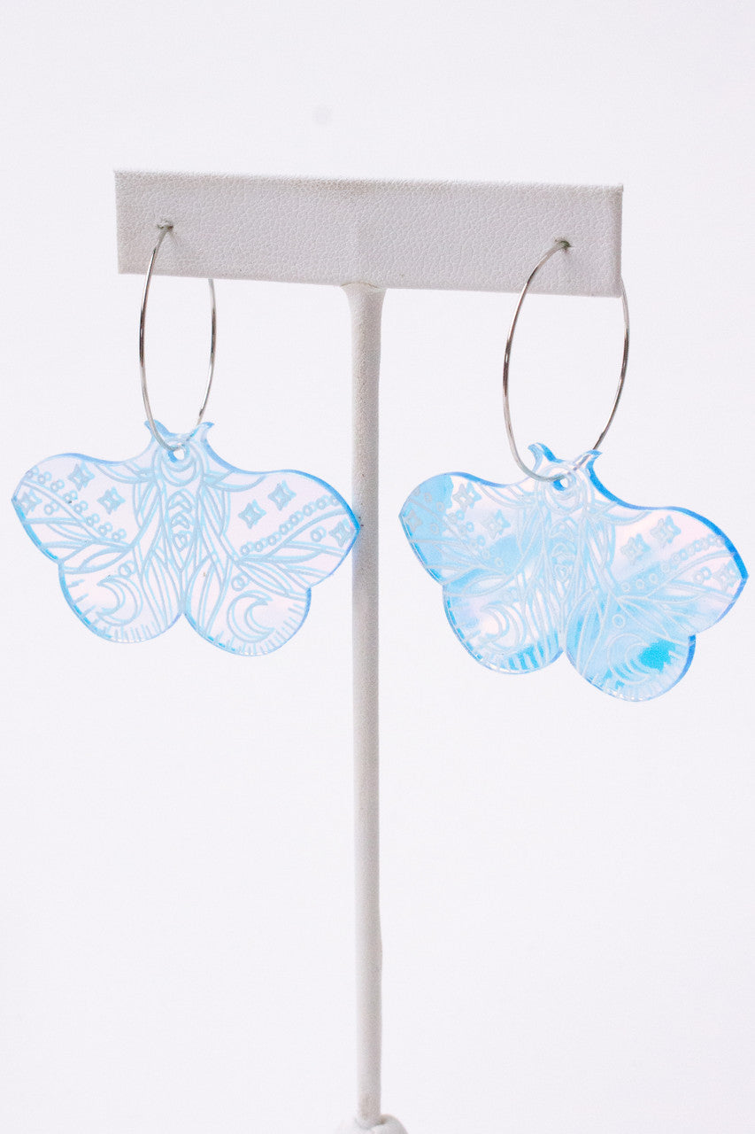 Iridescent Moth Earrings