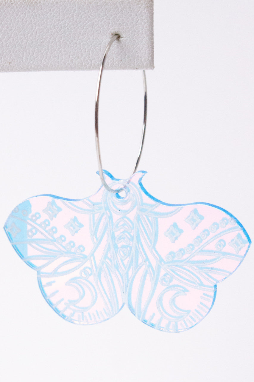 Iridescent Moth Earrings