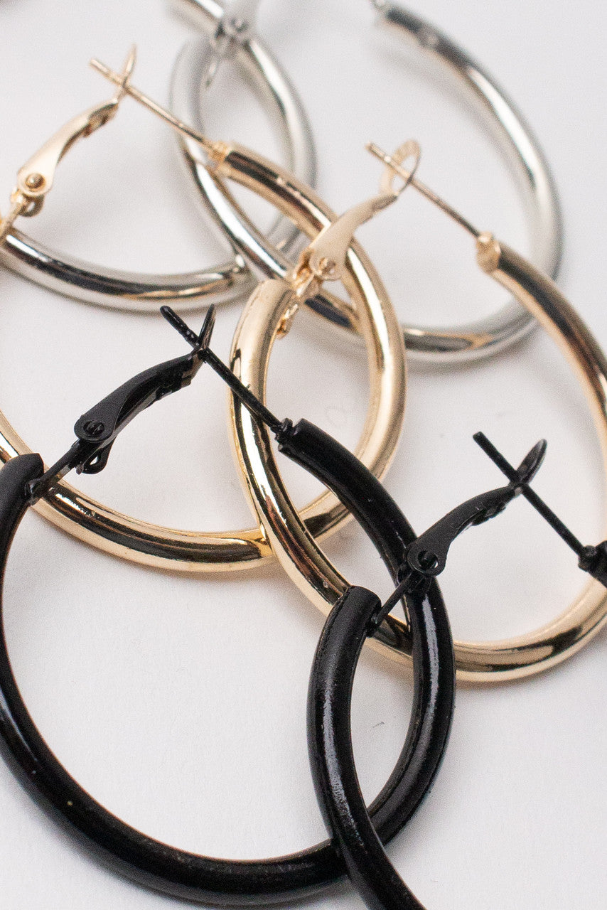 Basic Hoop Earrings Set