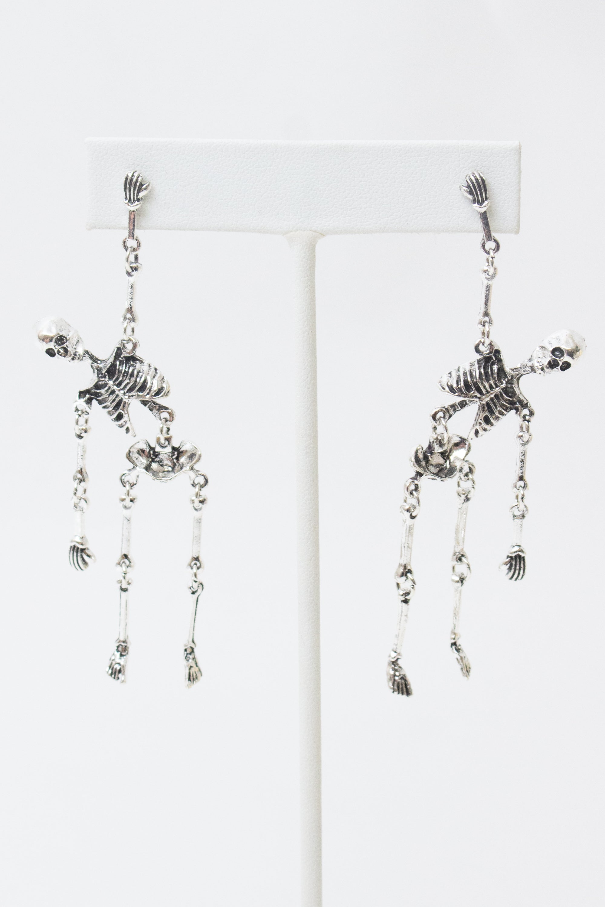 Hang In There Skeleton Earrings
