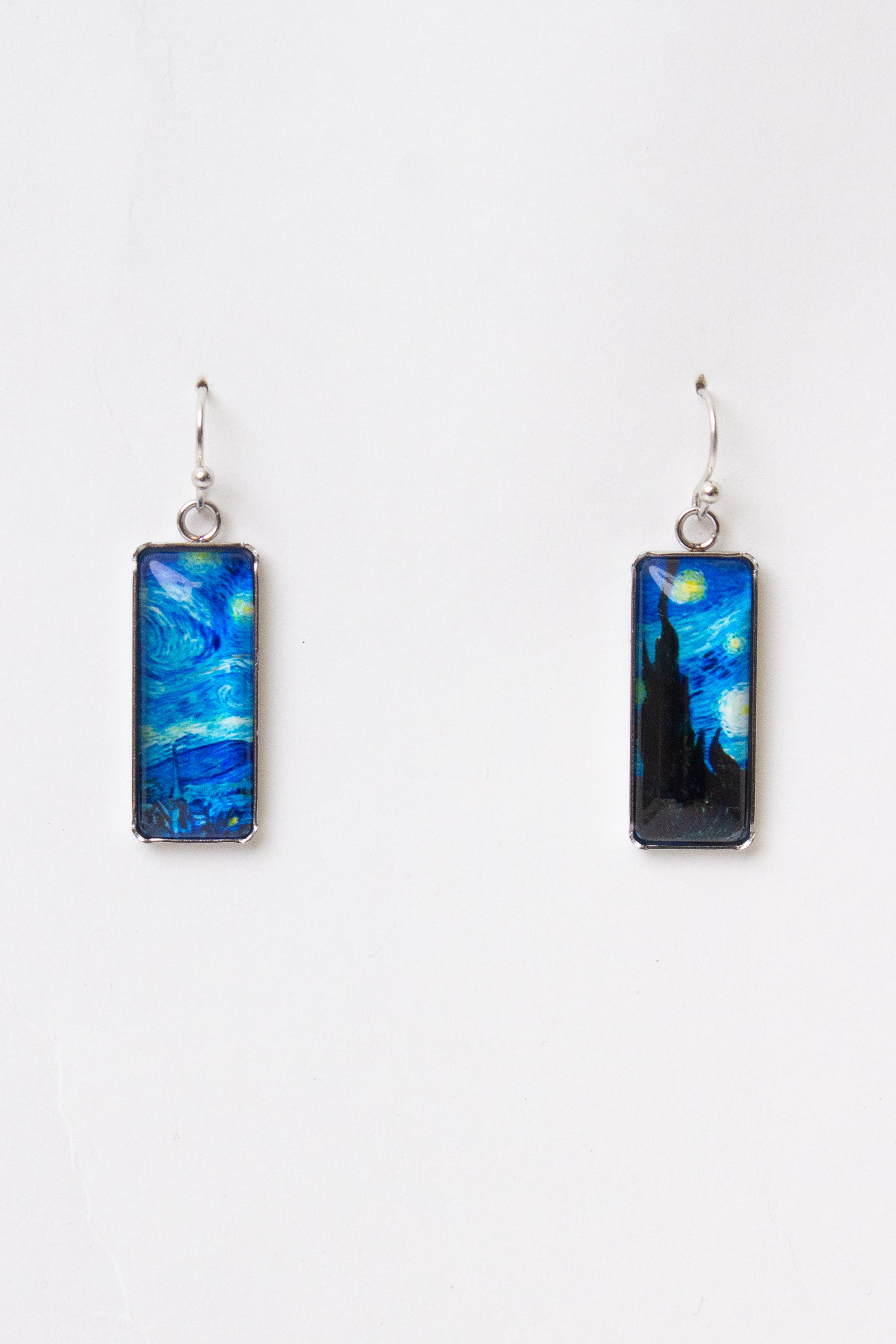 Classic Painting Earrings - Blue (Starry Night)