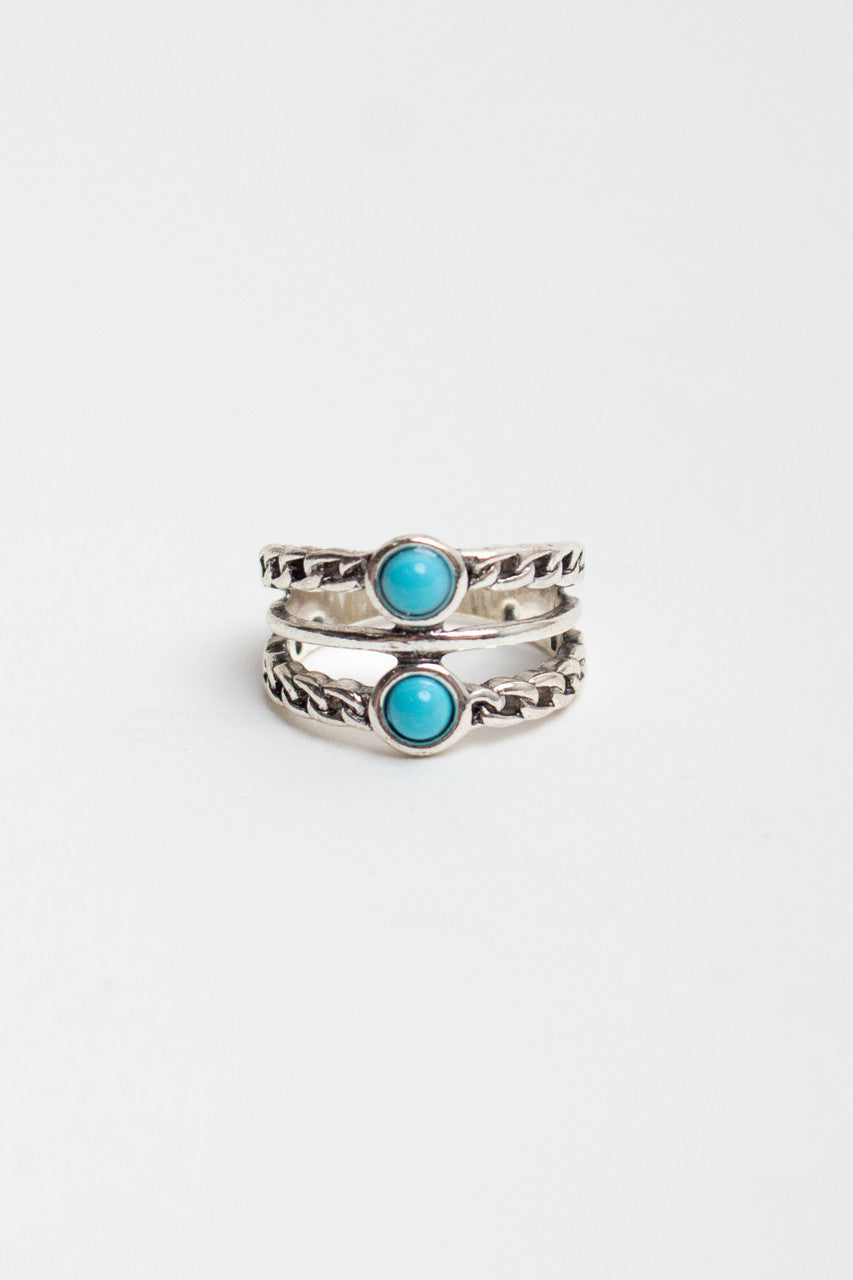 Double Band Turquoise Ring