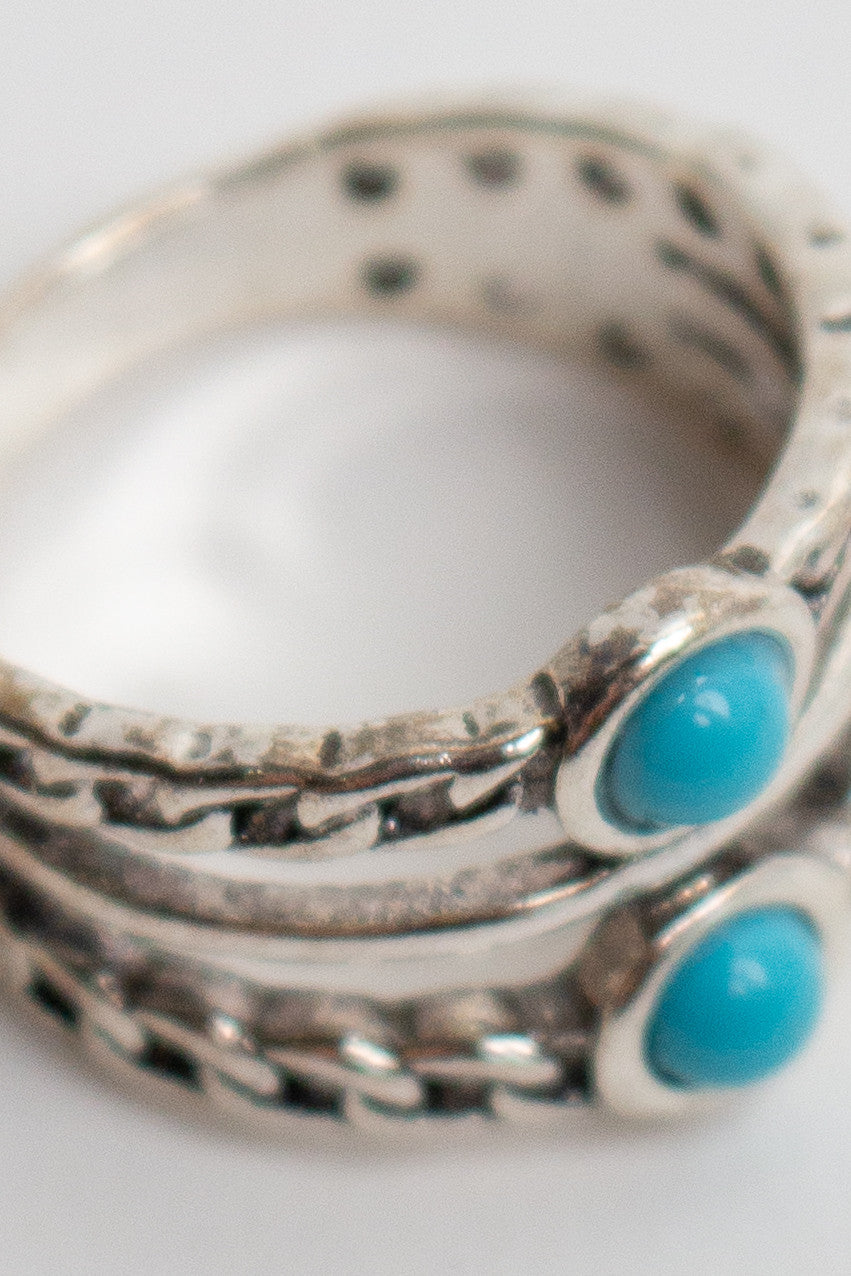 Double Band Turquoise Ring