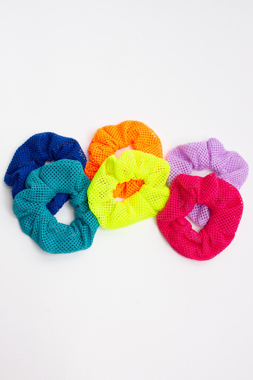 2 Piece Neon Fishnet Scrunchies