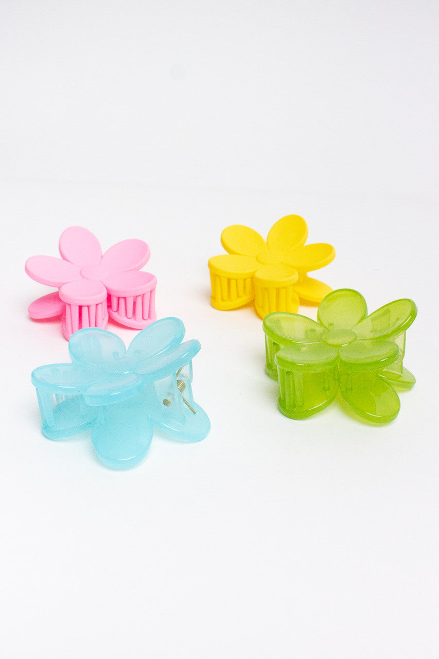 4 Piece Flower Claw Clip Set