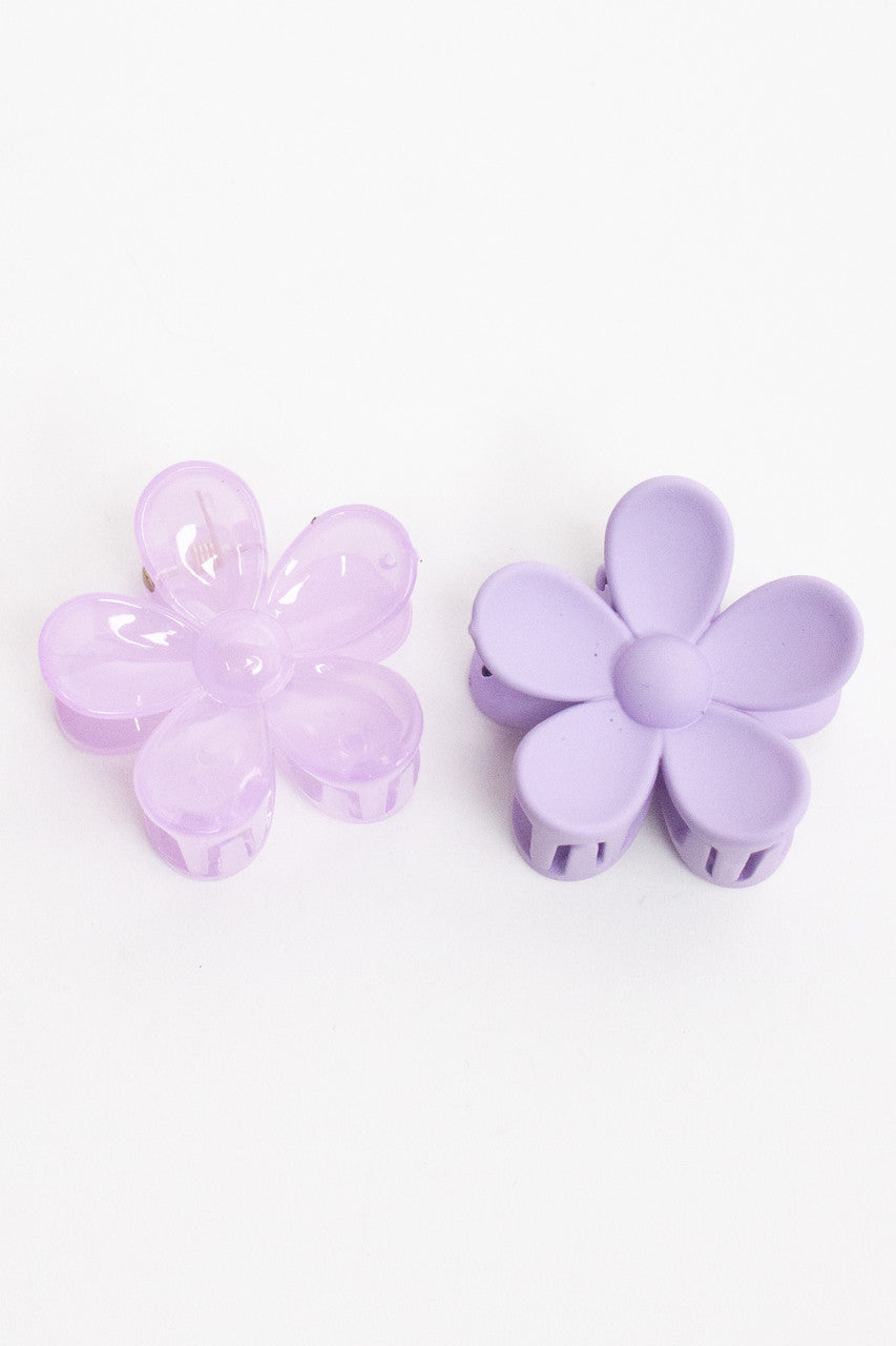 2 Piece Flower Claw Clips