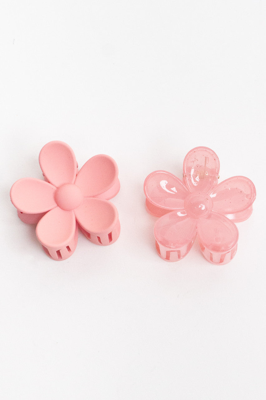 2 Piece Flower Claw Clips