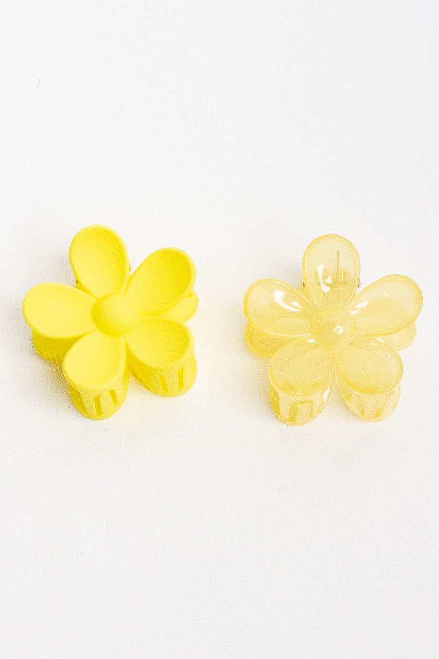 2 Piece Flower Claw Clips