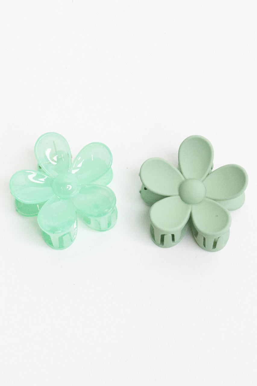 2 Piece Flower Claw Clips