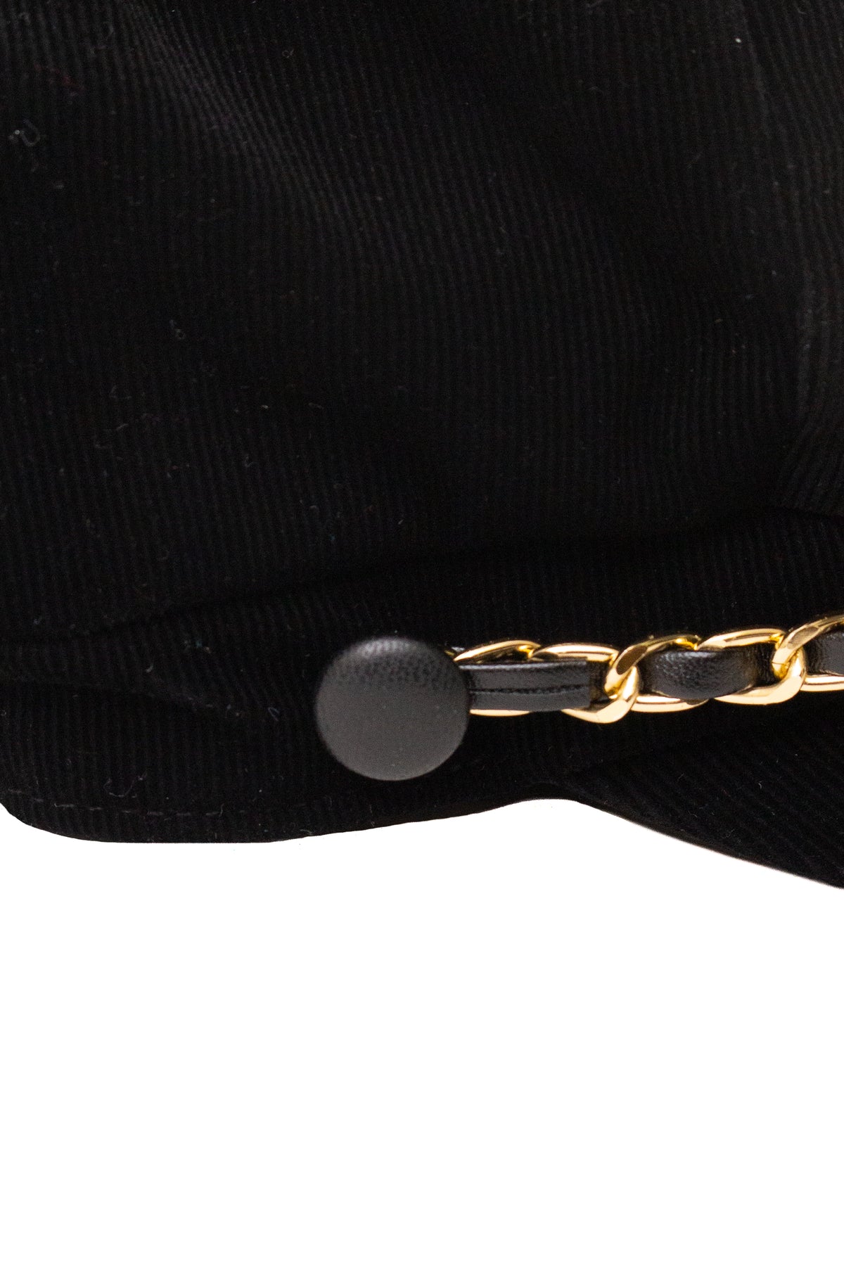 Velvet Corduroy Chain Cabbie Hat