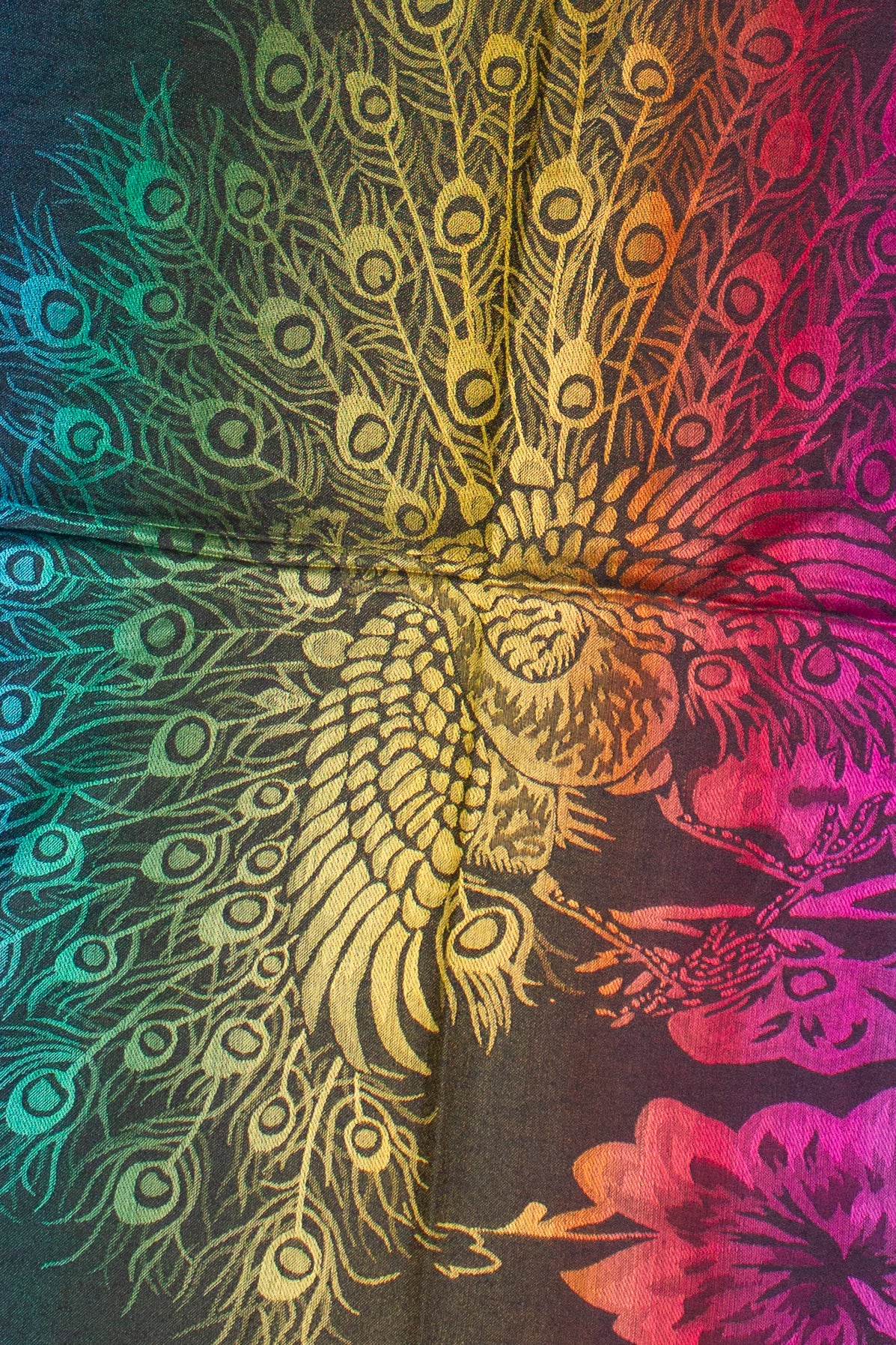 Rainbow Peacock Scarf Shawl