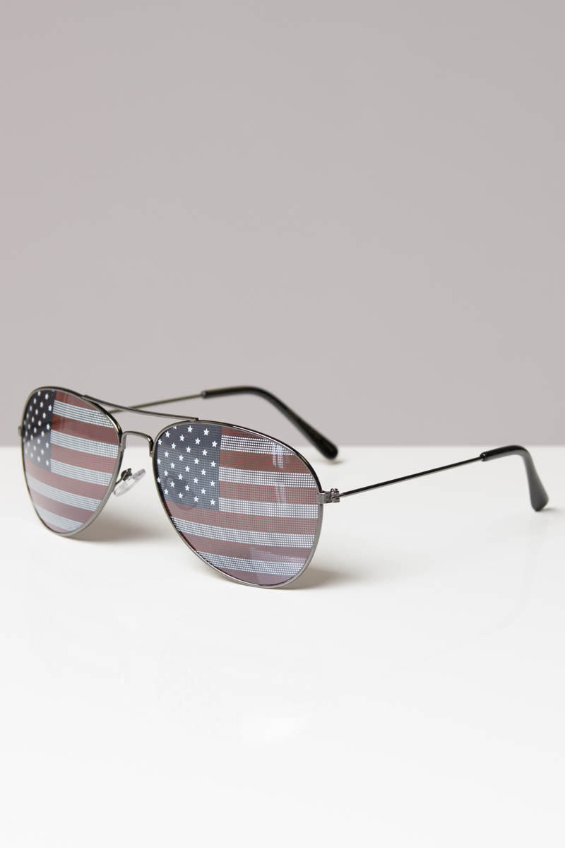 American Flag Aviator Sunglasses