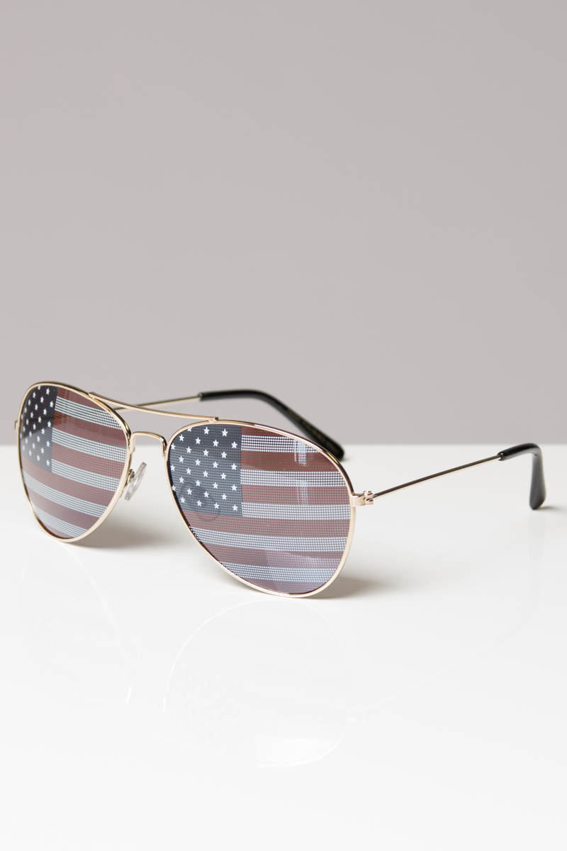 American Flag Aviator Sunglasses