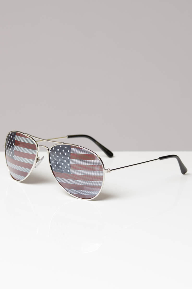 American Flag Aviator Sunglasses