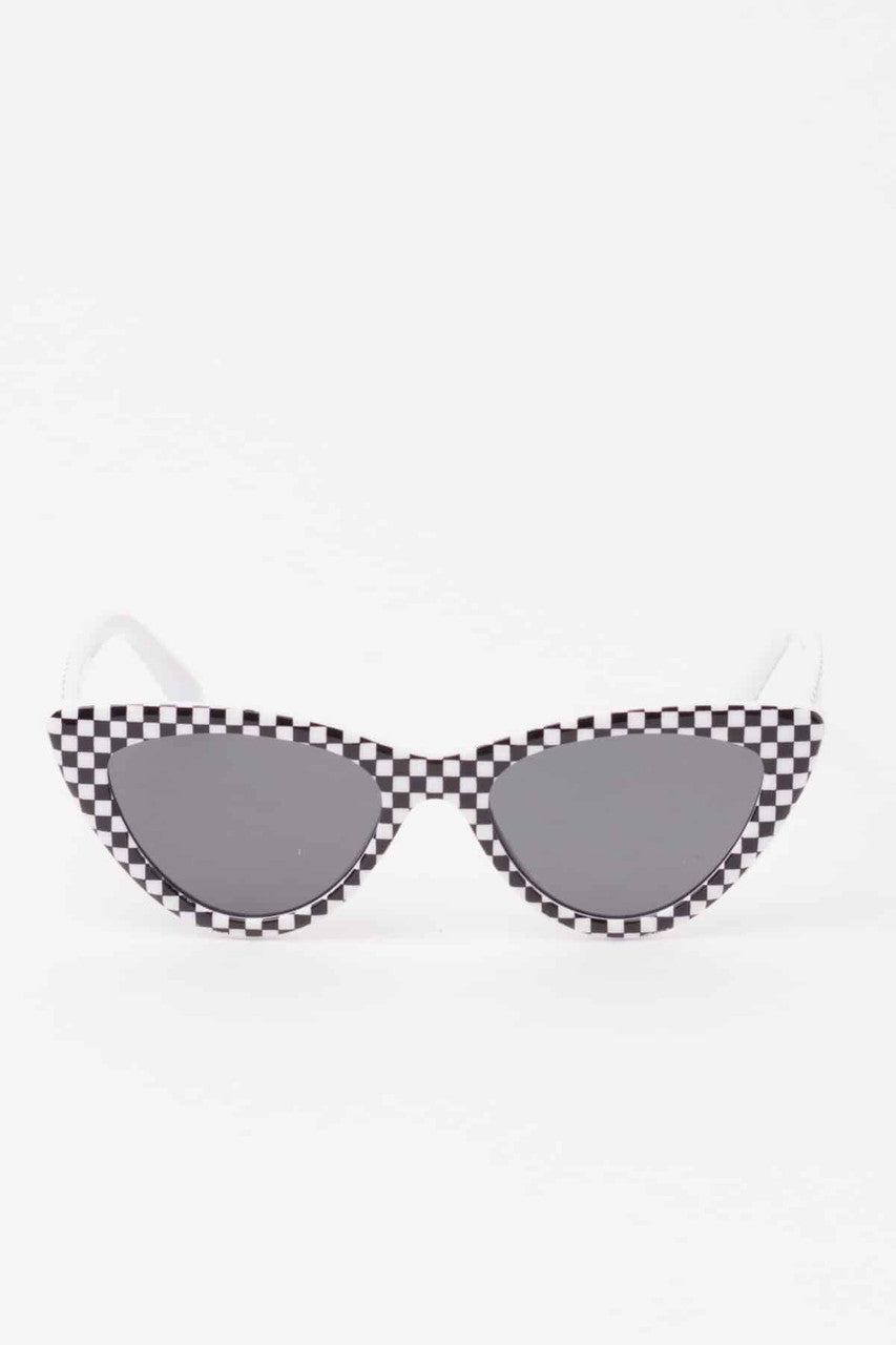 Checkered Cat Eye Sunglasses