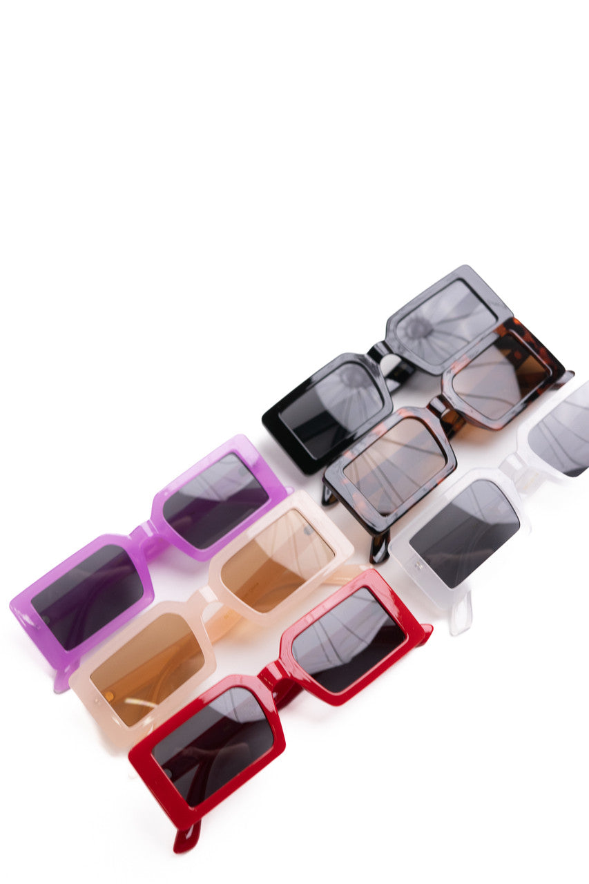 Thick Frame Rectangle Frame Sunglasses